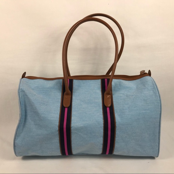 Nautica Bags Nautica Chambray Blue Duffle Bag Medium Zip Top Poshmark
